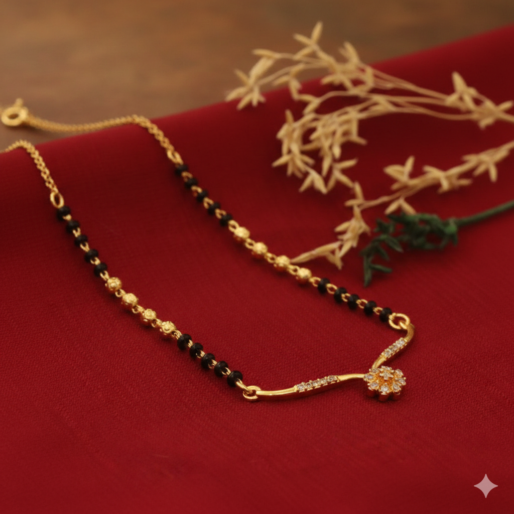 "The Bloom Minimalist Diamond Mangalsutra"