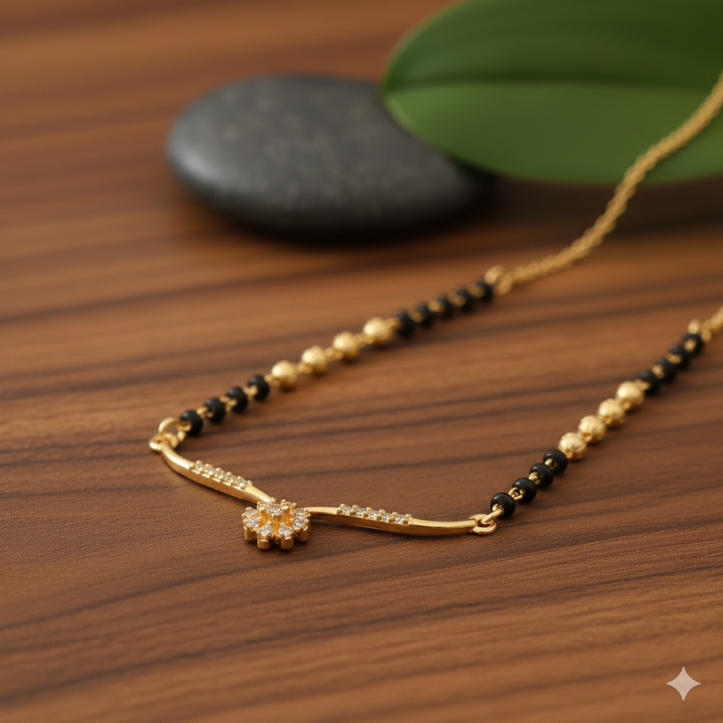 "The Bloom Minimalist Diamond Mangalsutra"