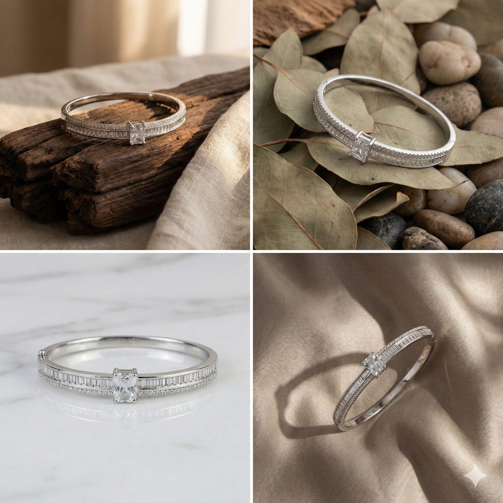 Elegant Baguette & Emerald-Cut Brecelet