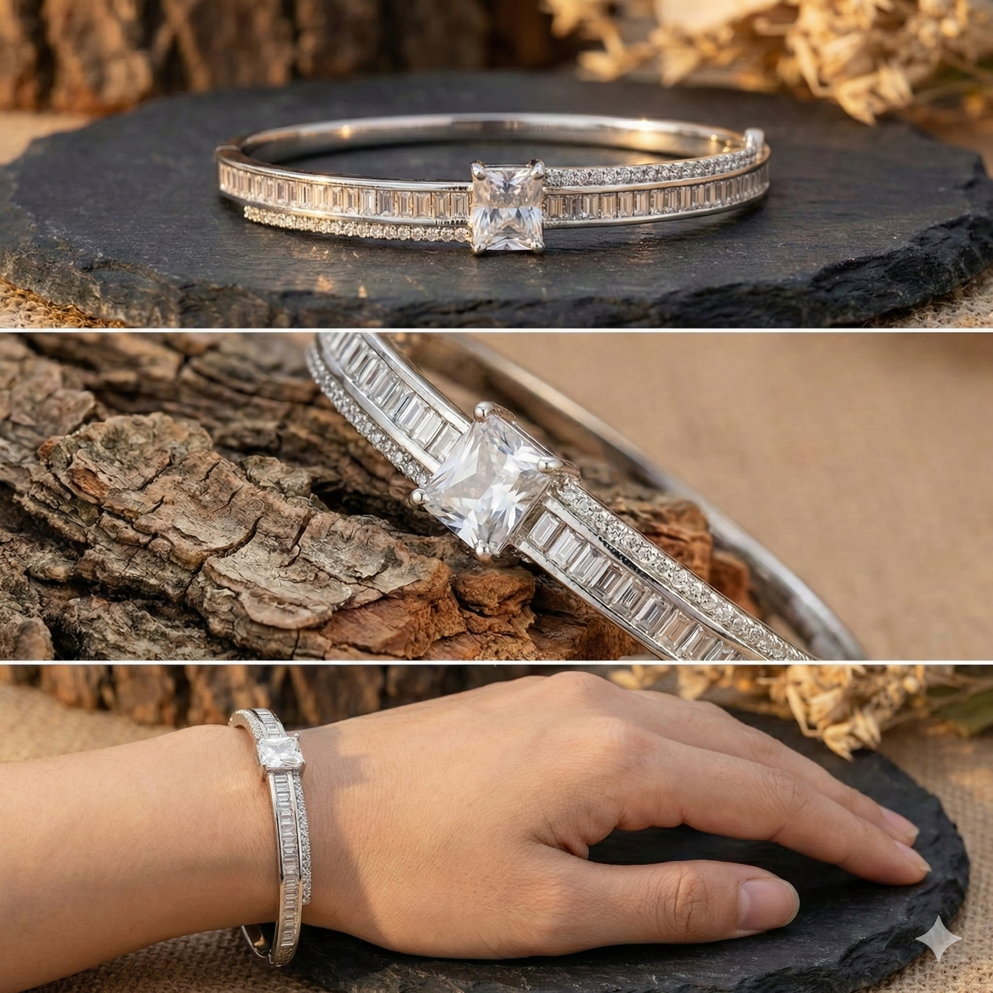 Elegant Baguette & Emerald-Cut Brecelet