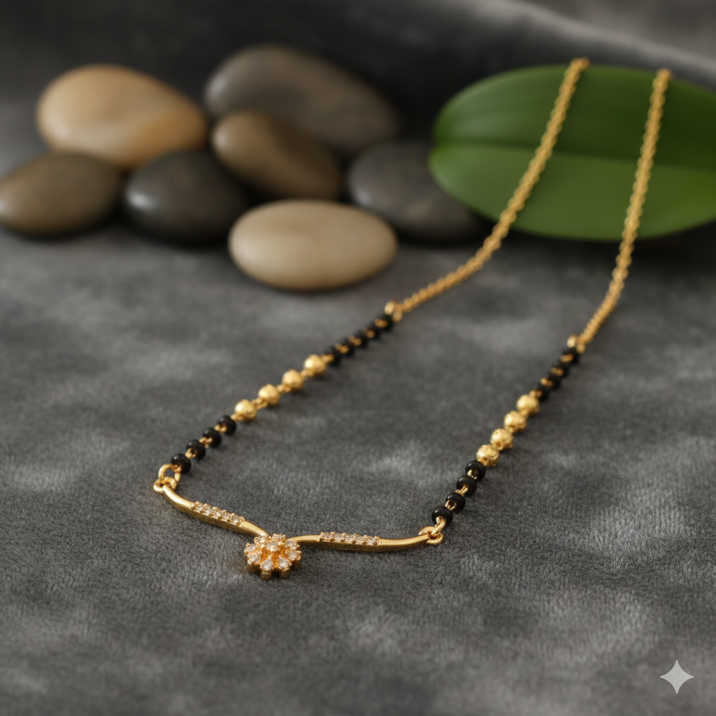"The Bloom Minimalist Diamond Mangalsutra"