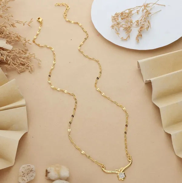 Gold Polish Chain-Pendant For Women