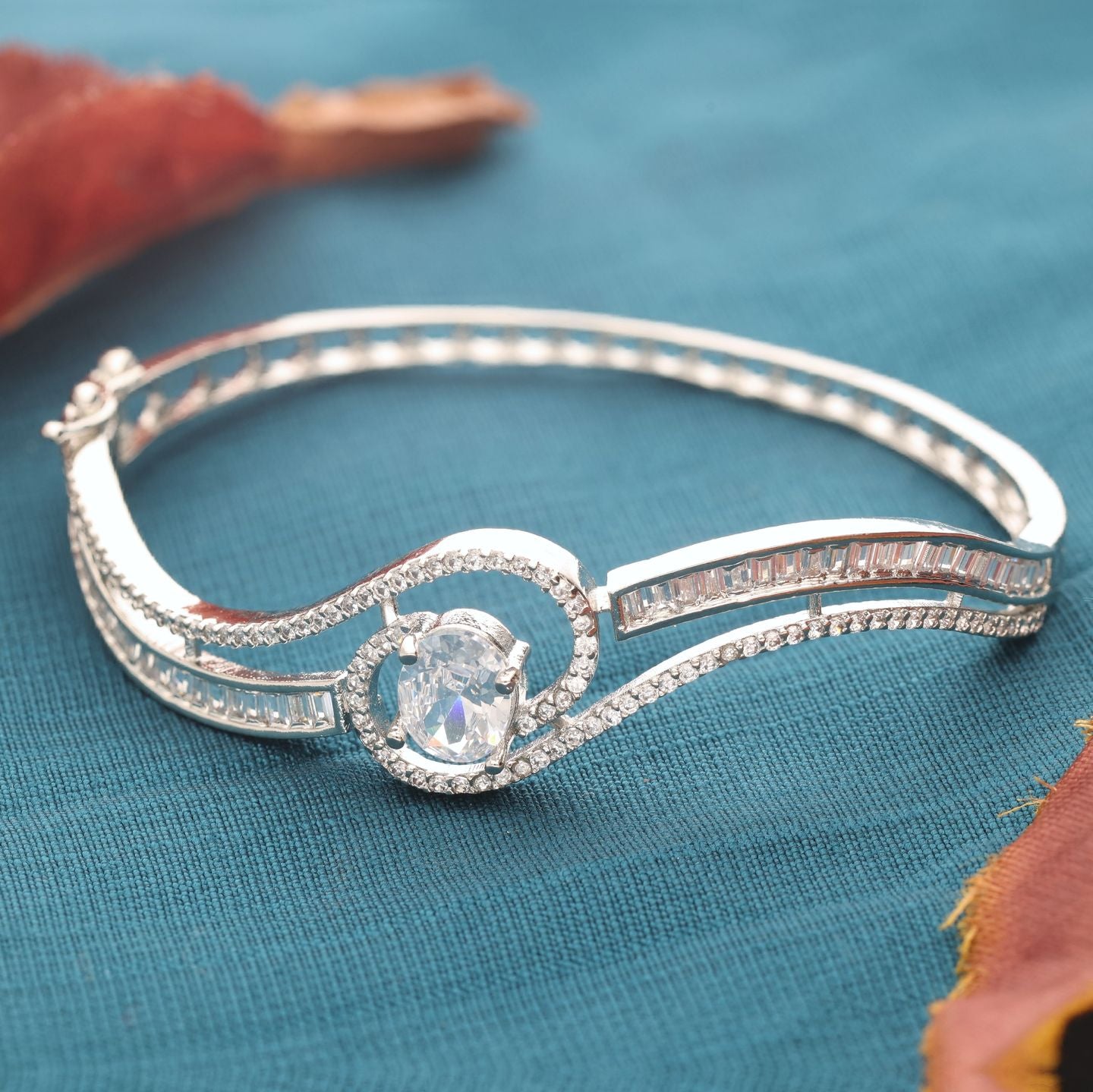 Sparkling Elegance Ruby Grace American Diamond Tennis Bracelet