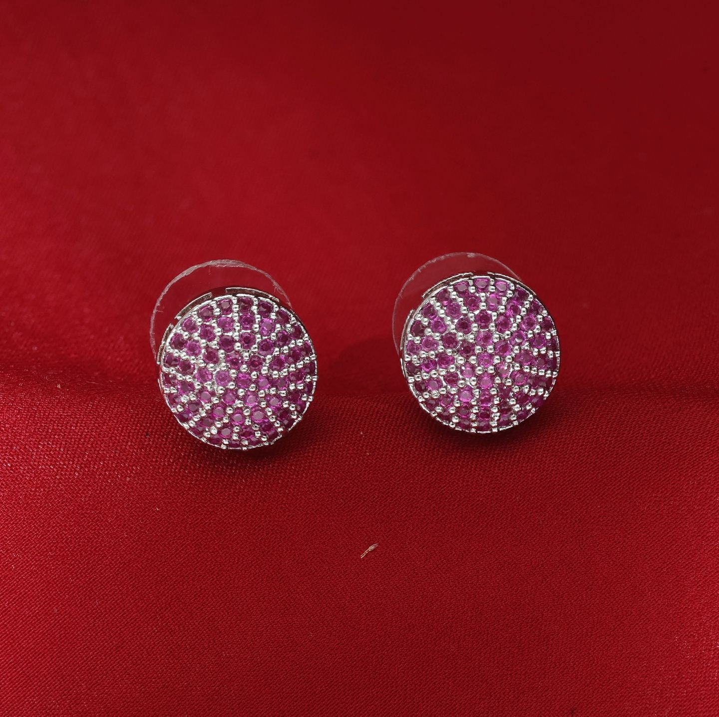 Silver-Toned Kundan Earrings With Blush & Lilac Stone Drop Earrings - Statement Chandelier Jewelry