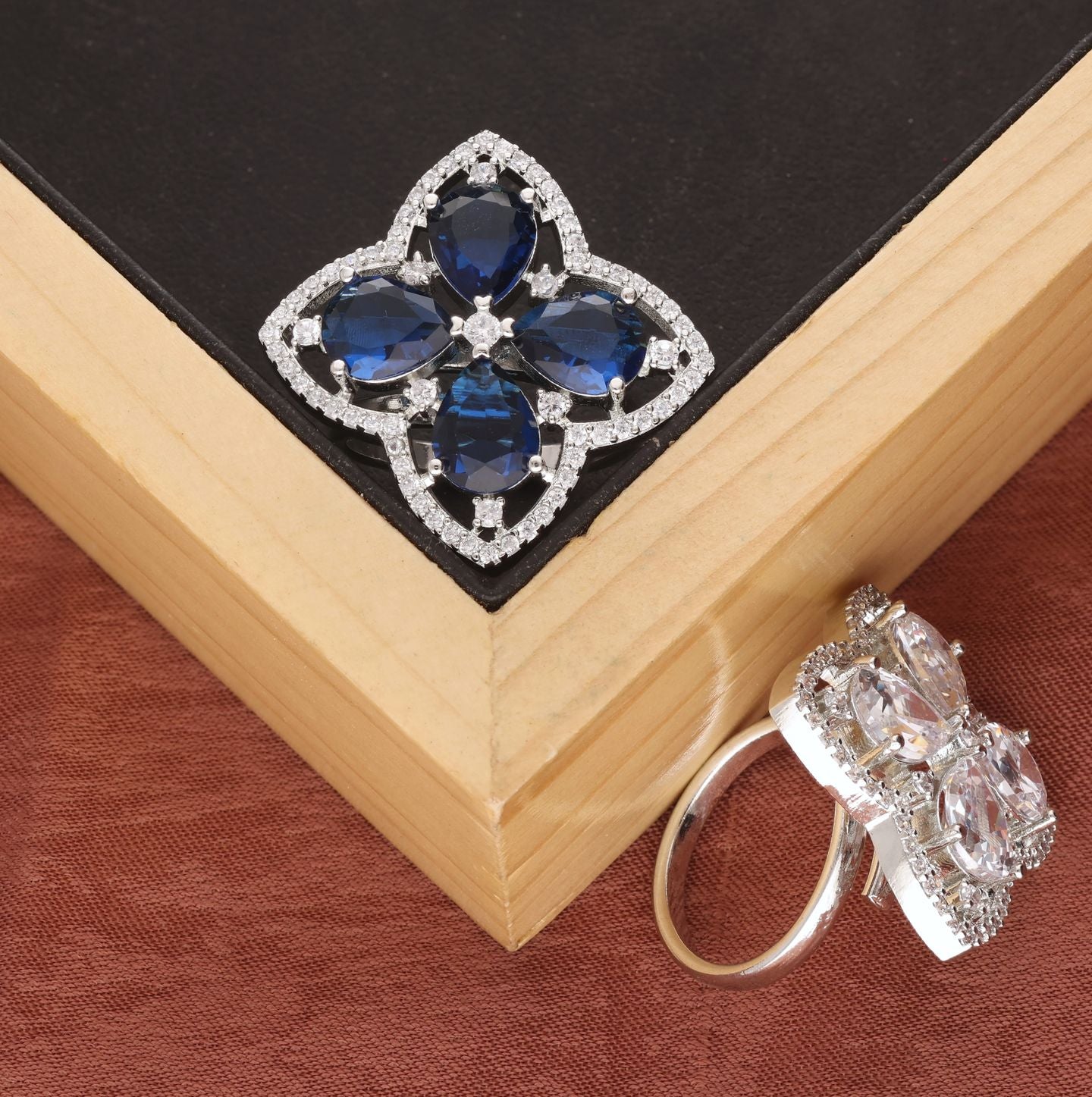 Silver Plated Faux Diamond Ring