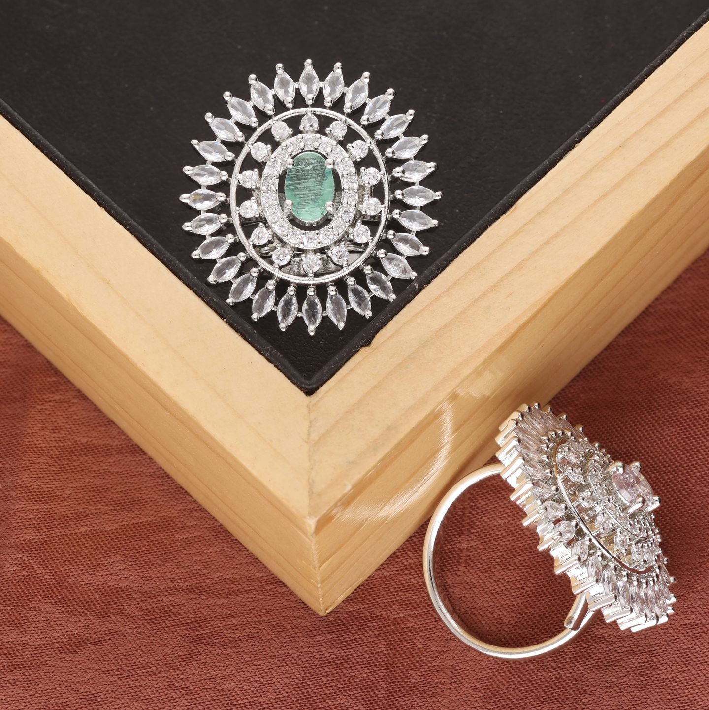 Silver Plated Faux Diamond Ring