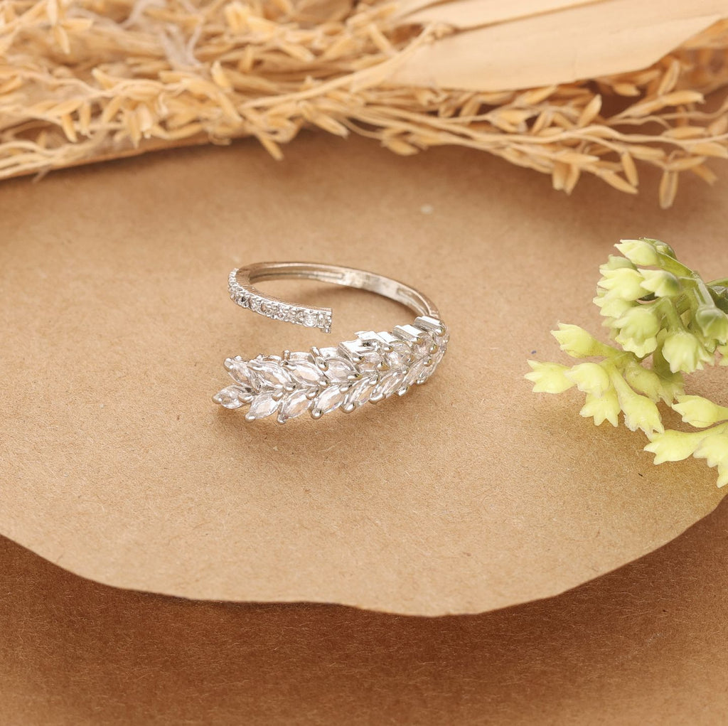 Celestial Triple-Band Silver Solitaire Ring