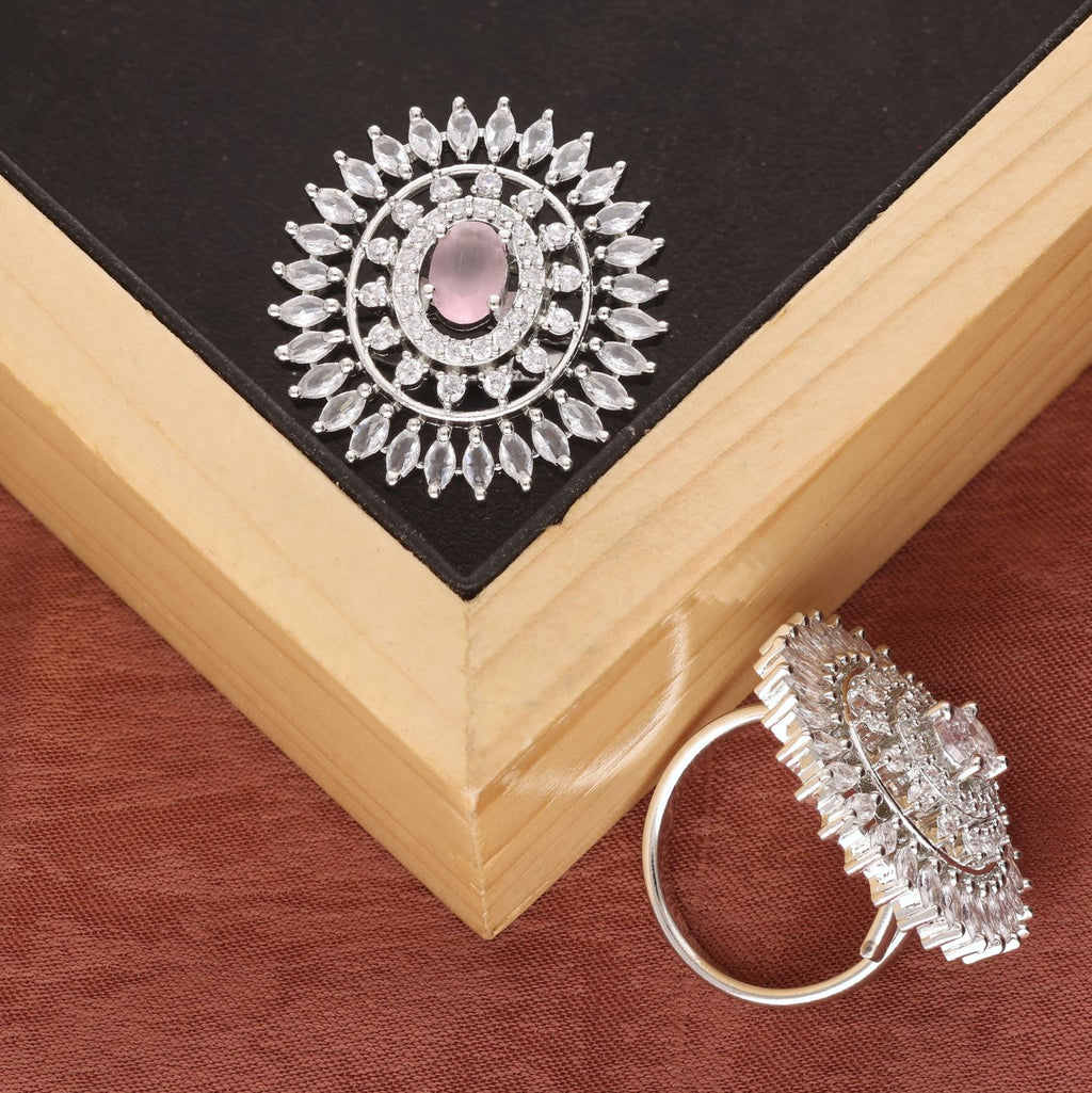 Silver Plated Faux Diamond Ring