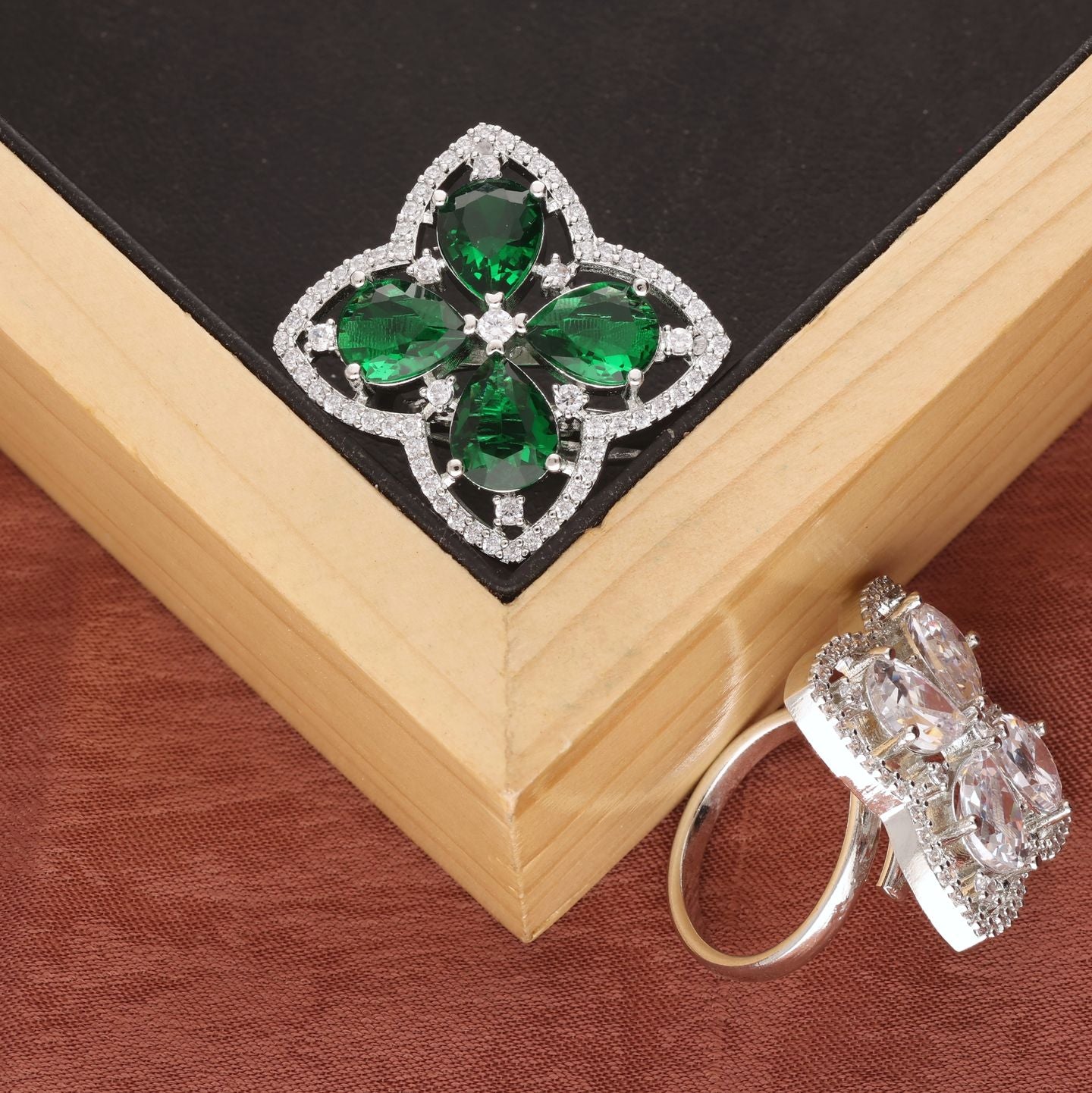 Silver Plated Faux Diamond Ring