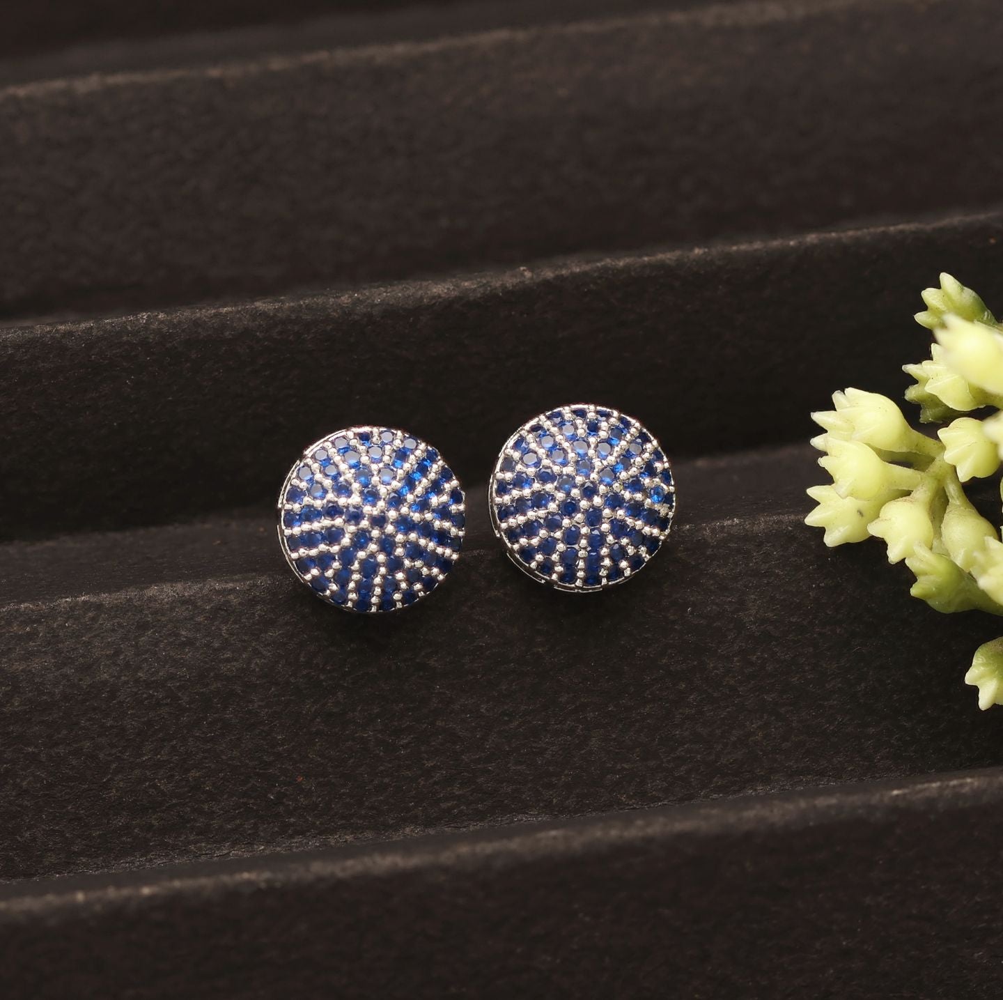 Silver-Toned Kundan Earrings With Blush & Lilac Stone Drop Earrings - Statement Chandelier Jewelry