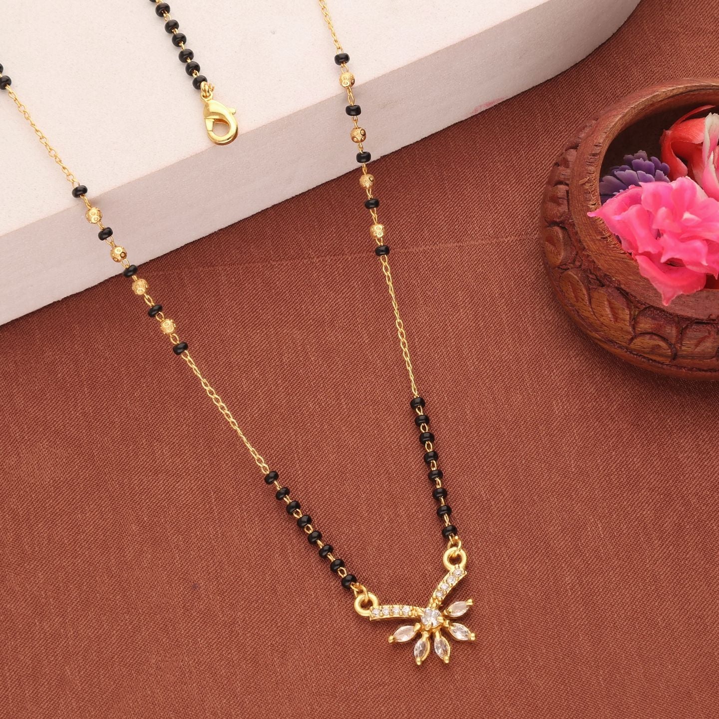 Gold Polish Mangalsutra For Women