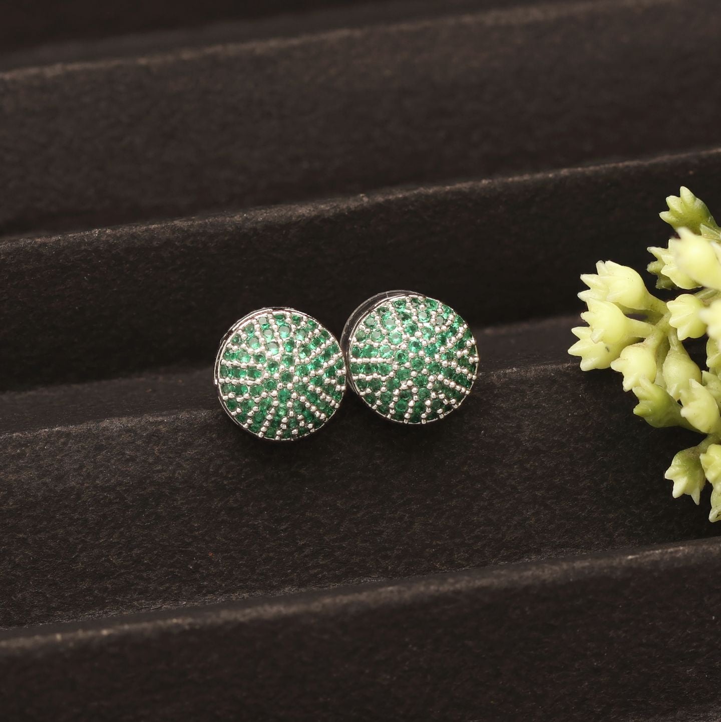 Silver-Toned Kundan Earrings With Blush & Lilac Stone Drop Earrings - Statement Chandelier Jewelry