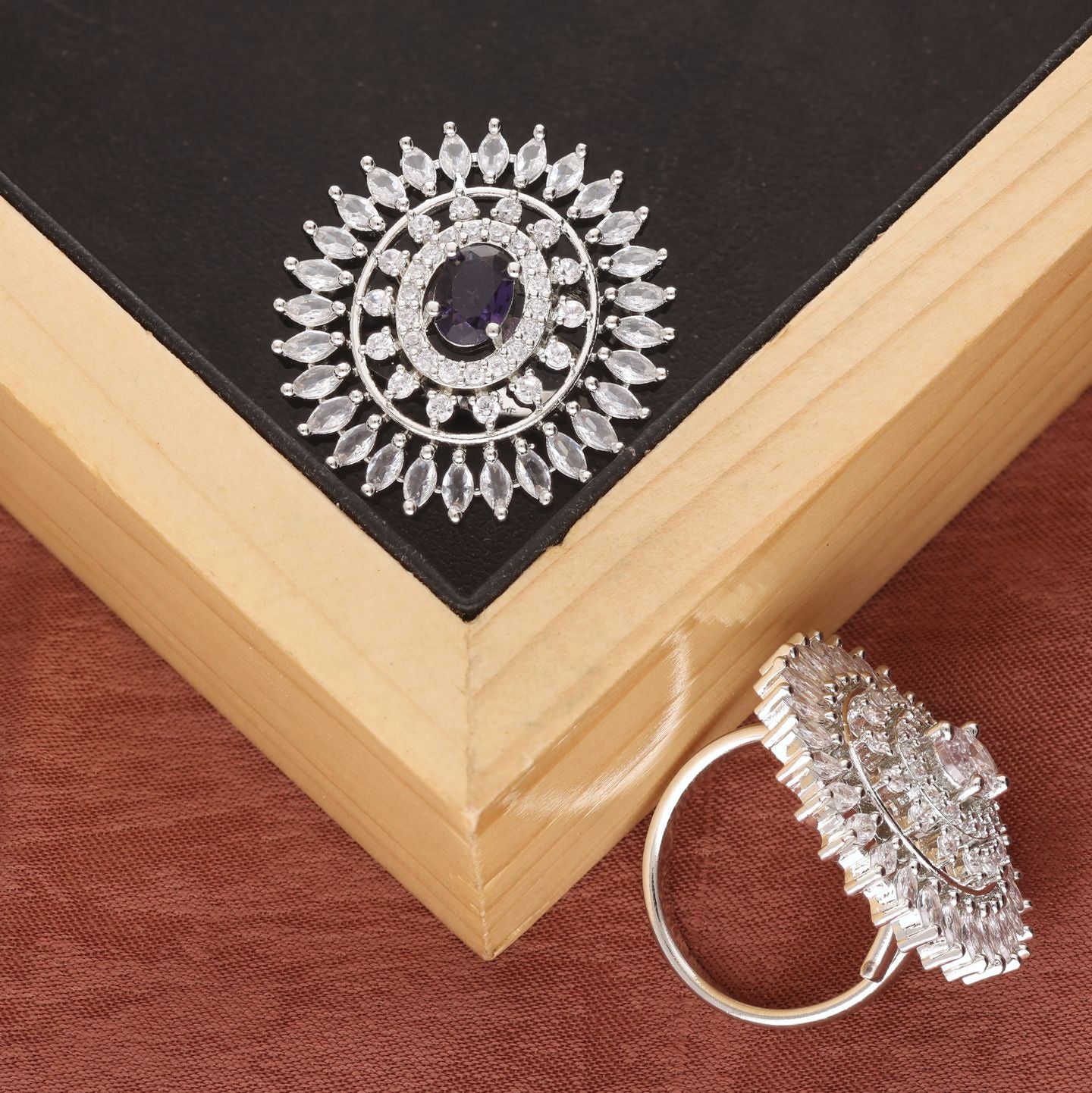 Silver Plated Faux Diamond Ring