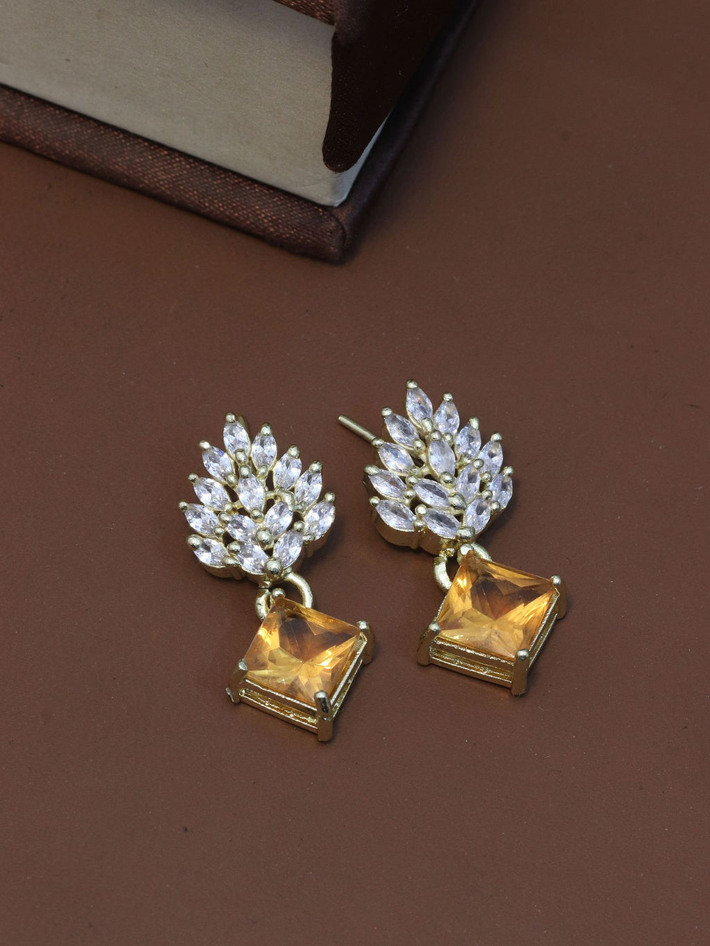 Royal Azure Princess-Cut Drop Earrings